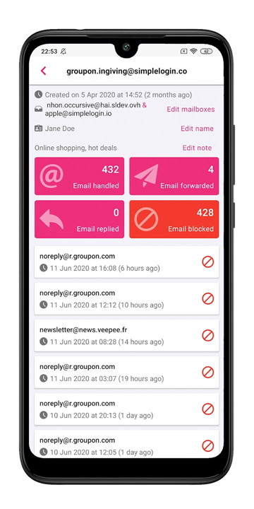 SimpleLogin | Anti-spam screenshot3