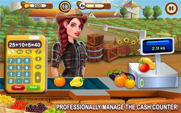 Little Farm Store Cash Register Girl Cashier Games screenshot5