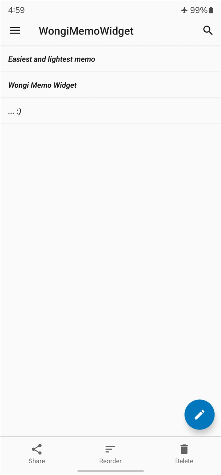 Wongi Memo Widget screenshot1