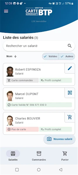 Gestion Carte BTP screenshot2