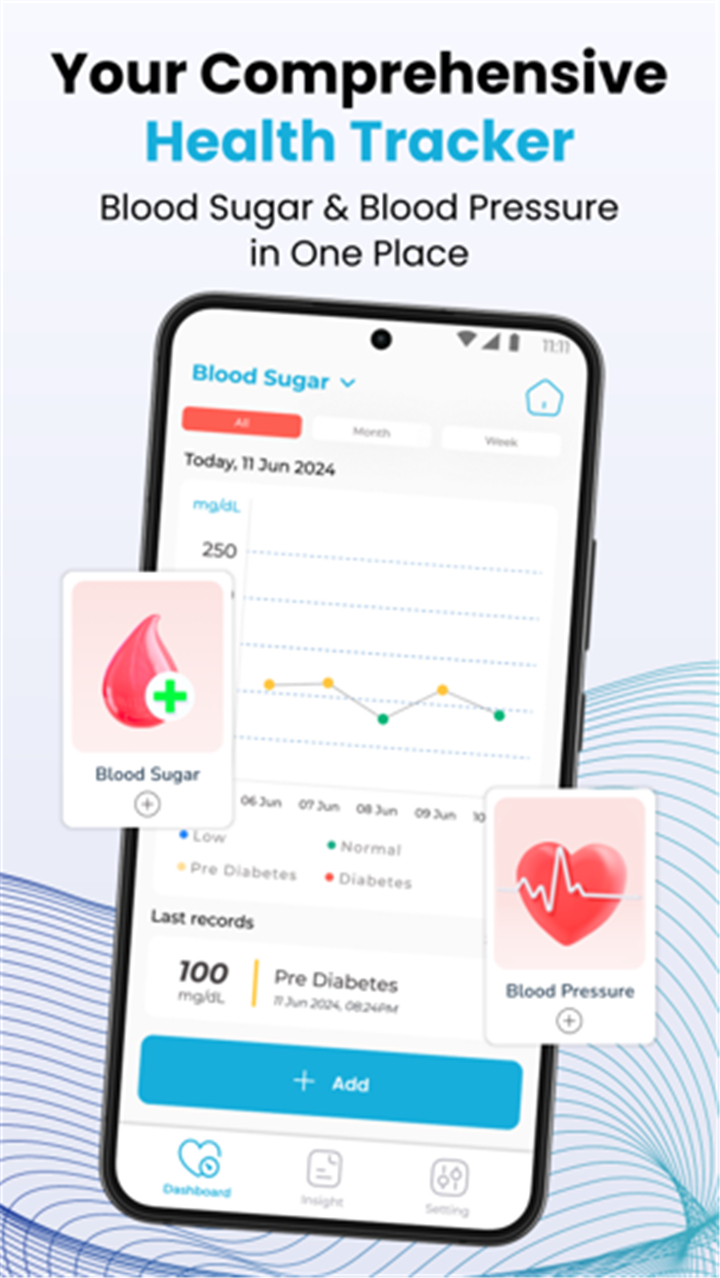 Blood Sugar & Pressure Tracker screenshot1