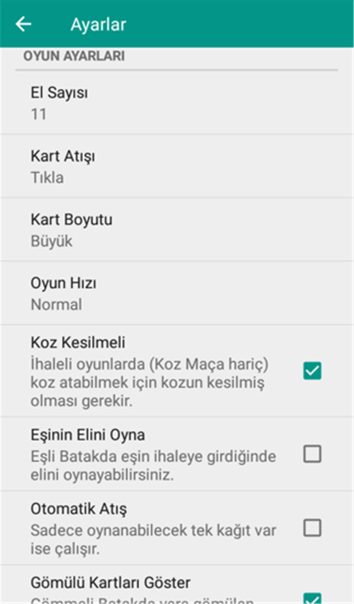 Batak - Tekli, Eşli, Koz Maça screenshot8