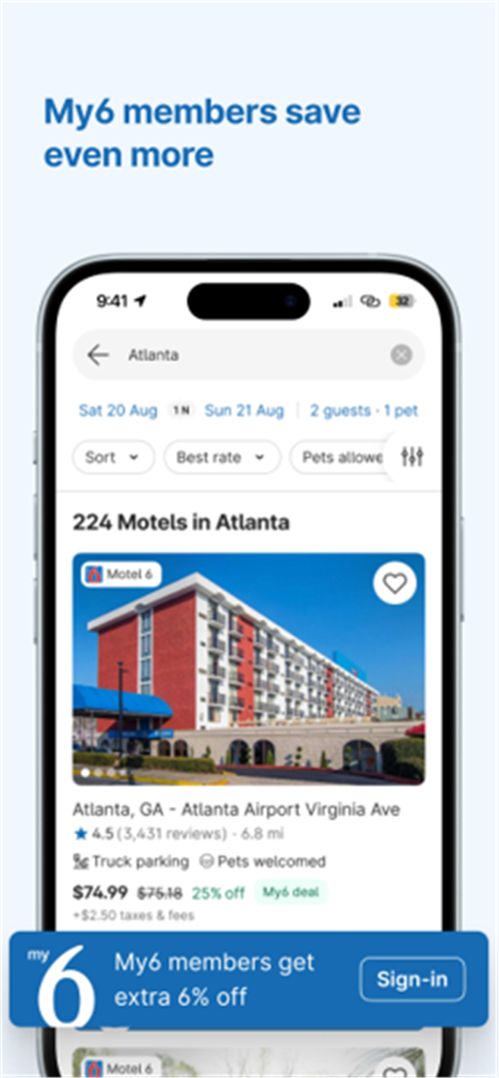My6 - Book & Save on Motel6 screenshot7