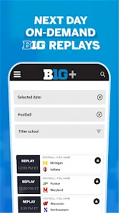 B1G+: Watch College Sports app screenshot3