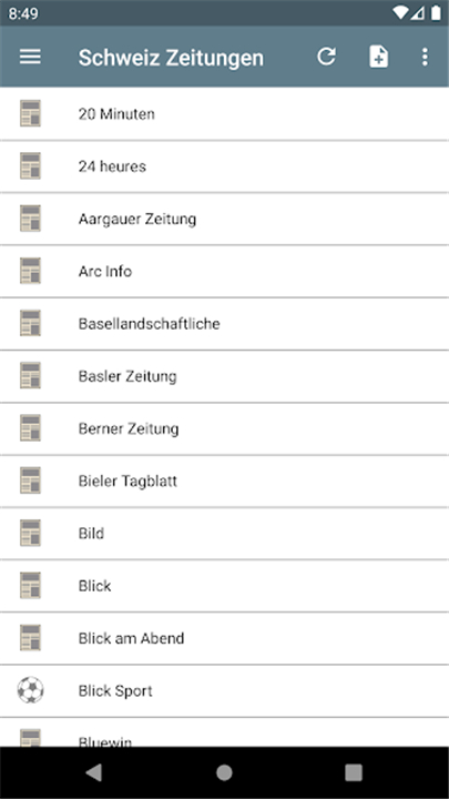 Schweiz Zeitungen screenshot1