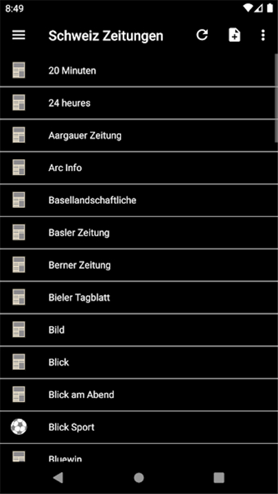 Schweiz Zeitungen screenshot2