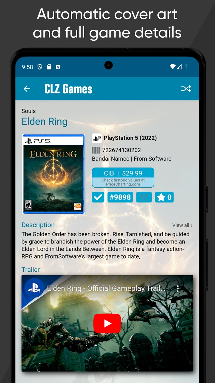 CLZ Games: video game database screenshot4