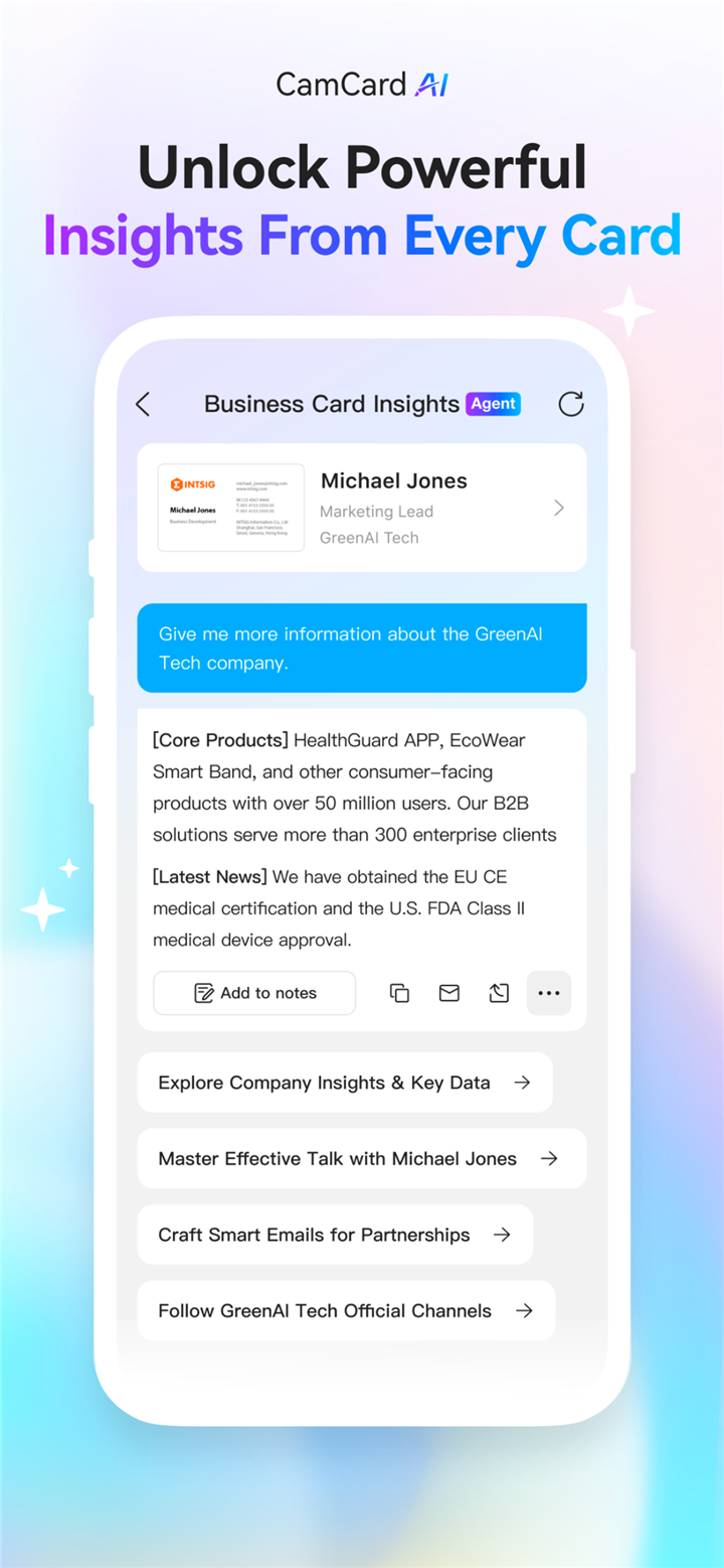 CamCard Business AI Assistant screenshot2