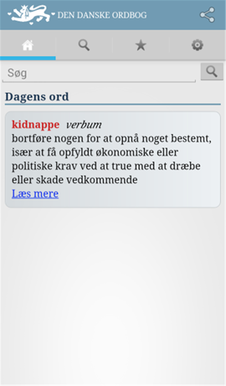 Den Danske Ordbog screenshot1