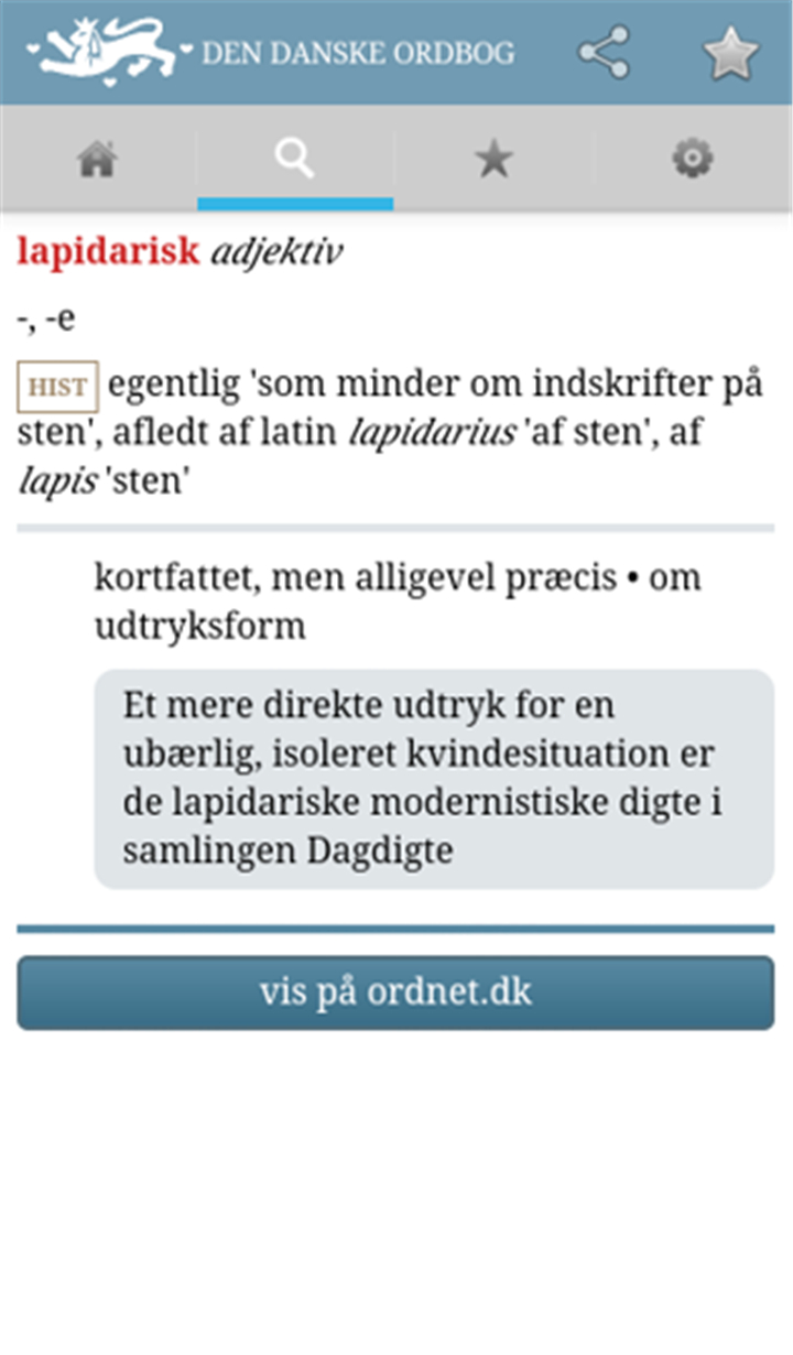 Den Danske Ordbog screenshot3