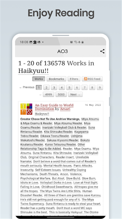 Archive Reader AO3 App screenshot3