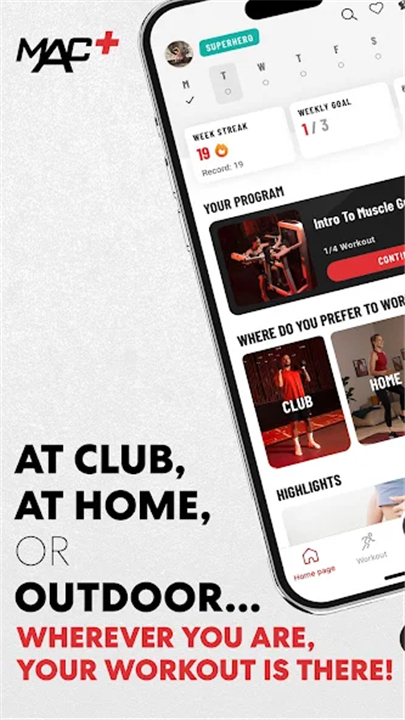 MAC+: Gym & Home Workouts screenshot1