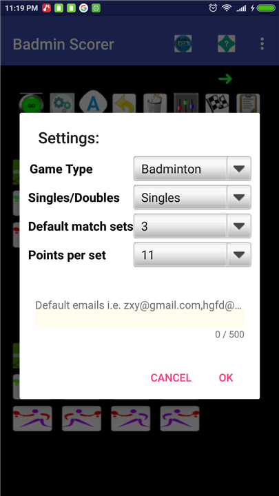 Badminton Match Scorer screenshot2