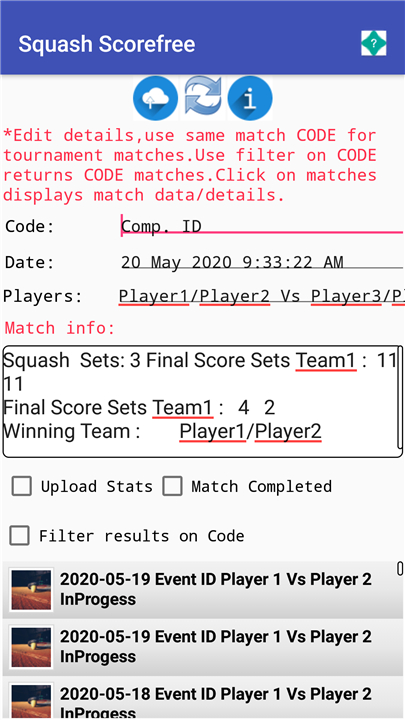 Squash Match Scorer screenshot4