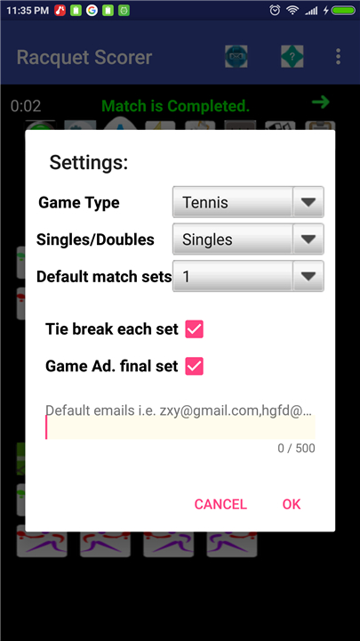 Racquet Match Scorer screenshot4