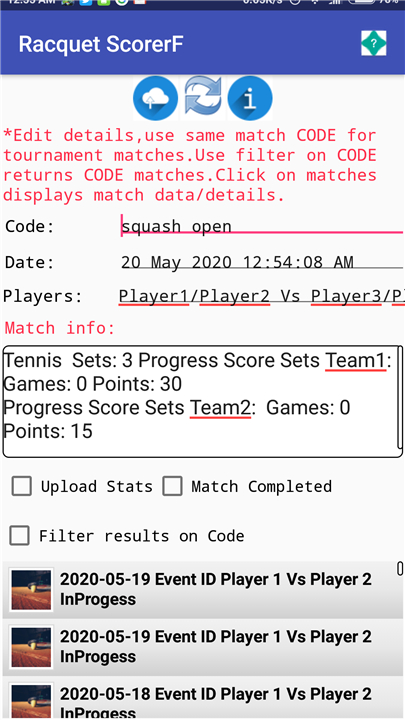 Racquet Match Scorer screenshot5