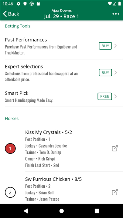 Equibase screenshot4
