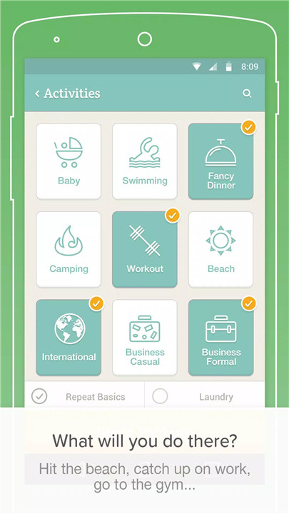 PackPoint travel packing list screenshot2