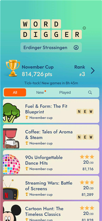 Word Digger: Puzzle Tournament screenshot1