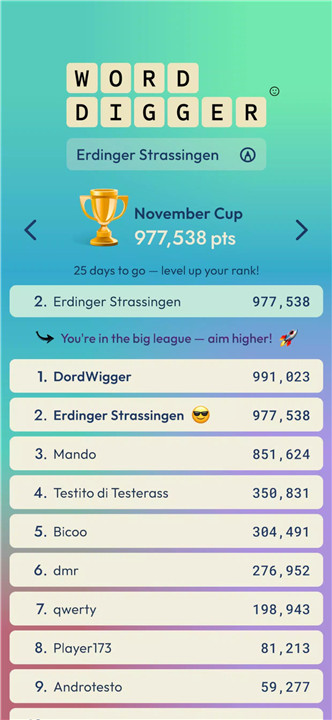 Word Digger: Puzzle Tournament screenshot2