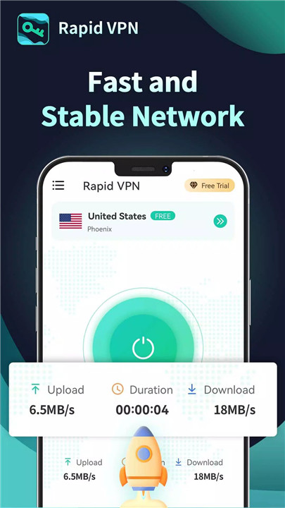 Rapid VPN - Safe Secure Proxy screenshot1