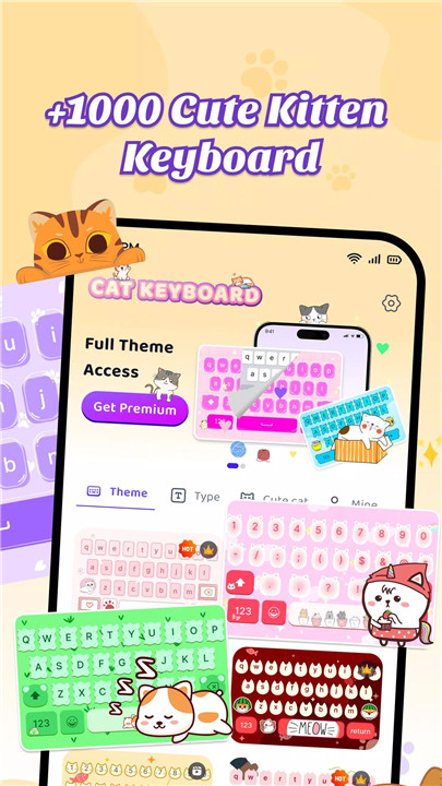 Cat Keyboard - Cute Kitty Skin screenshot2