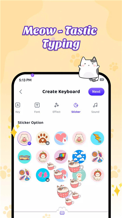 Cat Keyboard - Cute Kitty Skin screenshot3