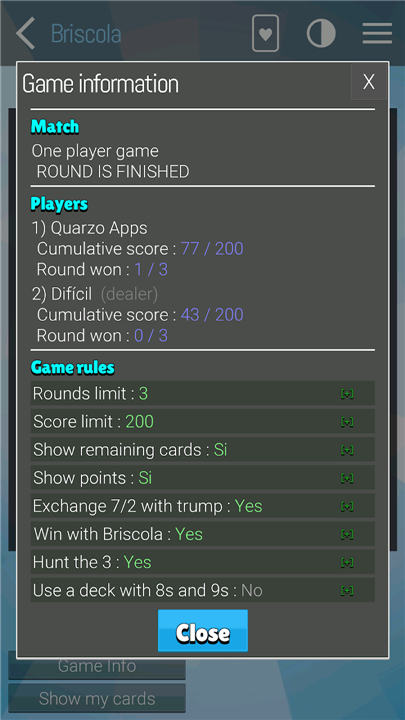 Briscola - La Brisca Spanish screenshot8