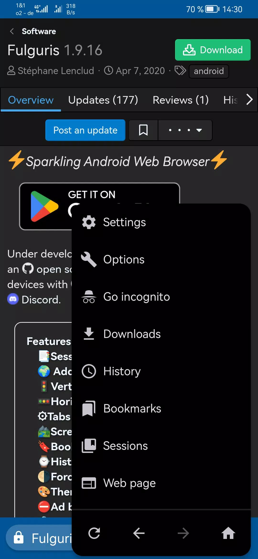 Fulguris Web Browser screenshot2