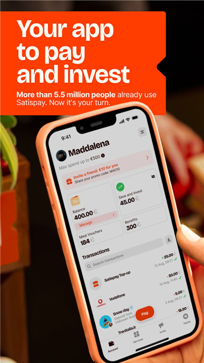 Satispay: Pay and invest screenshot1
