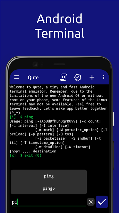 Qute: Terminal emulator screenshot1