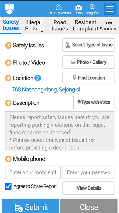 Safety e-Report screenshot2