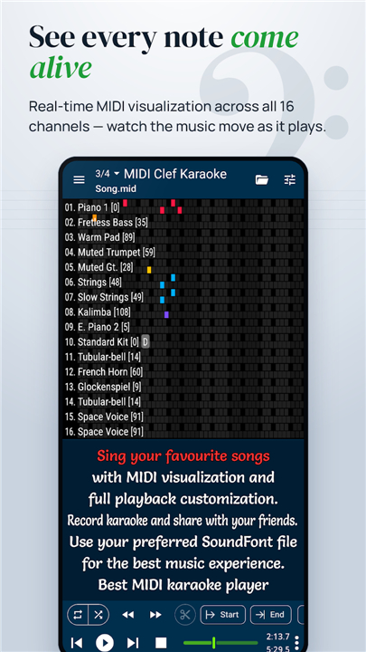 MIDI Clef Karaoke Player screenshot1