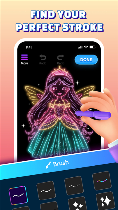 Glow Art Drawing - Doodle App screenshot3
