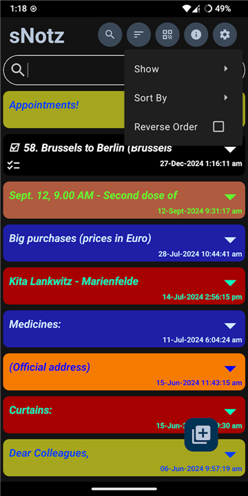 sNotz: Notes & Checklists screenshot1