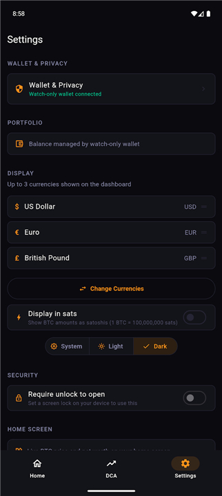 Bag: Bitcoin Portfolio Monitor screenshot3