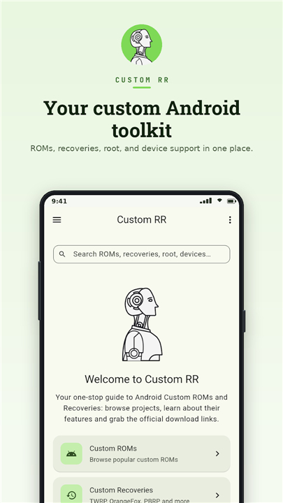 Custom RR: ROMs & Recovery screenshot1
