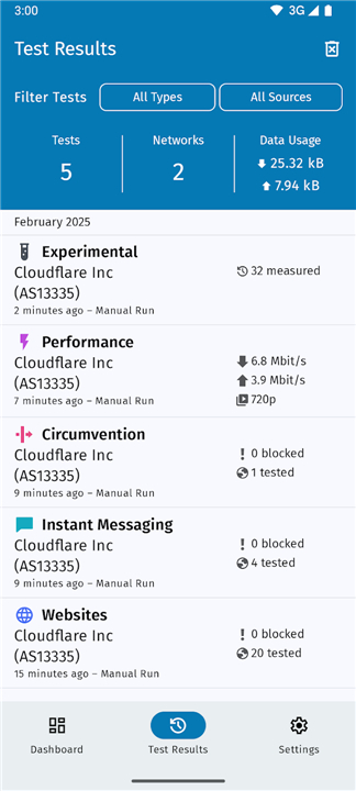 OONI Probe screenshot2