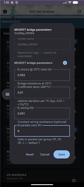 EUC SoH Analyzer screenshot2