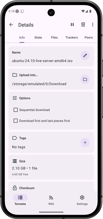 LibreTorrent screenshot3