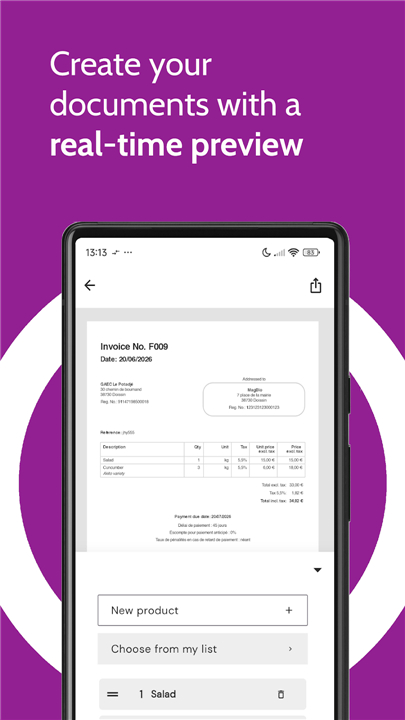 invoice, quote, delivery note screenshot1