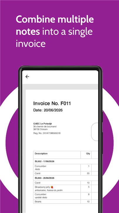 invoice, quote, delivery note screenshot2