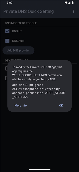 Private DNS Quick Setting screenshot1