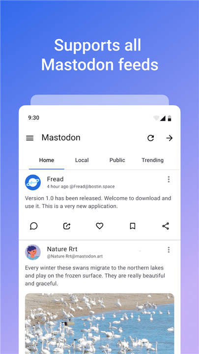 Fread - Mastodon Bluesky RSS screenshot1