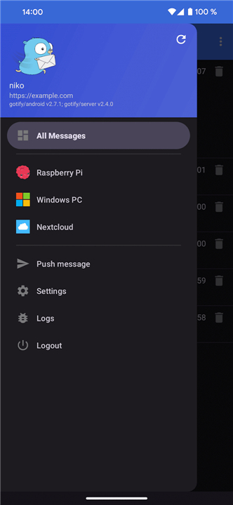 Gotify screenshot2