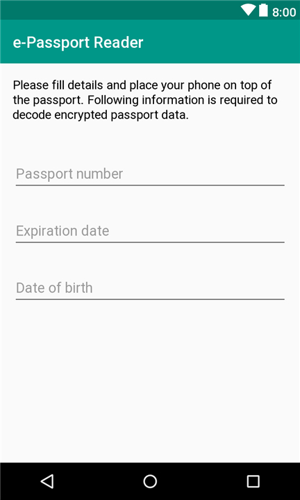e-Passport NFC reader screenshot1