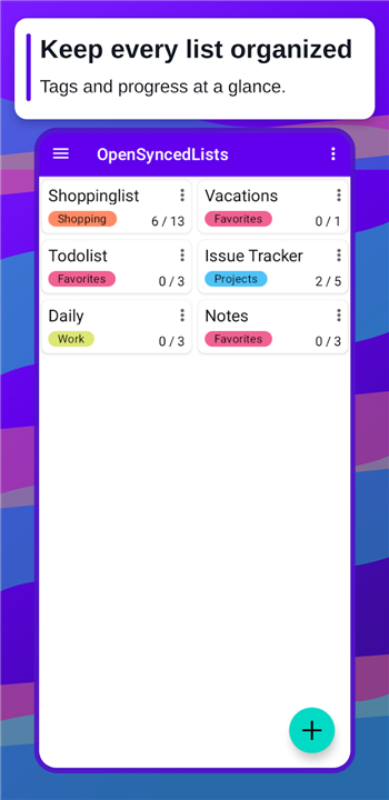 OpenSyncedLists screenshot2