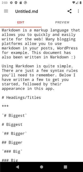 Simple Markdown screenshot1