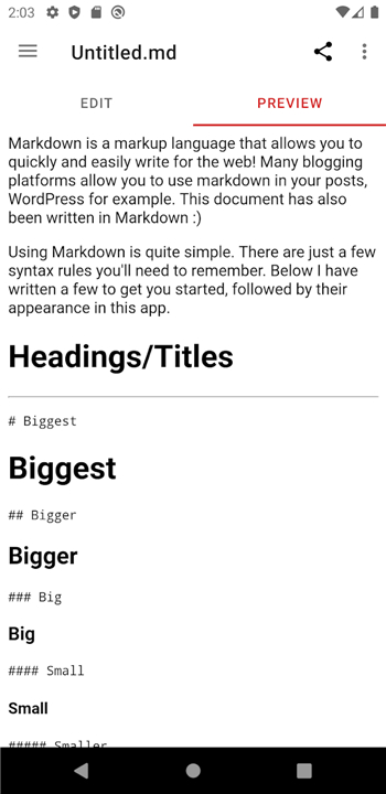 Simple Markdown screenshot2