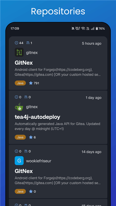GitNex for Forgejo / Gitea screenshot2